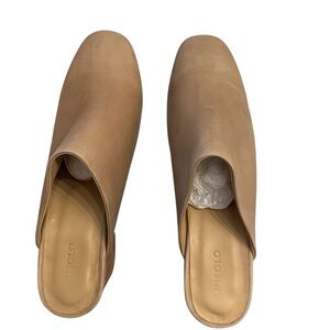 Nisolo Women’s All-Day Heeled Leather Mule Slip-On Shoes in Almond Sz 11 NIB